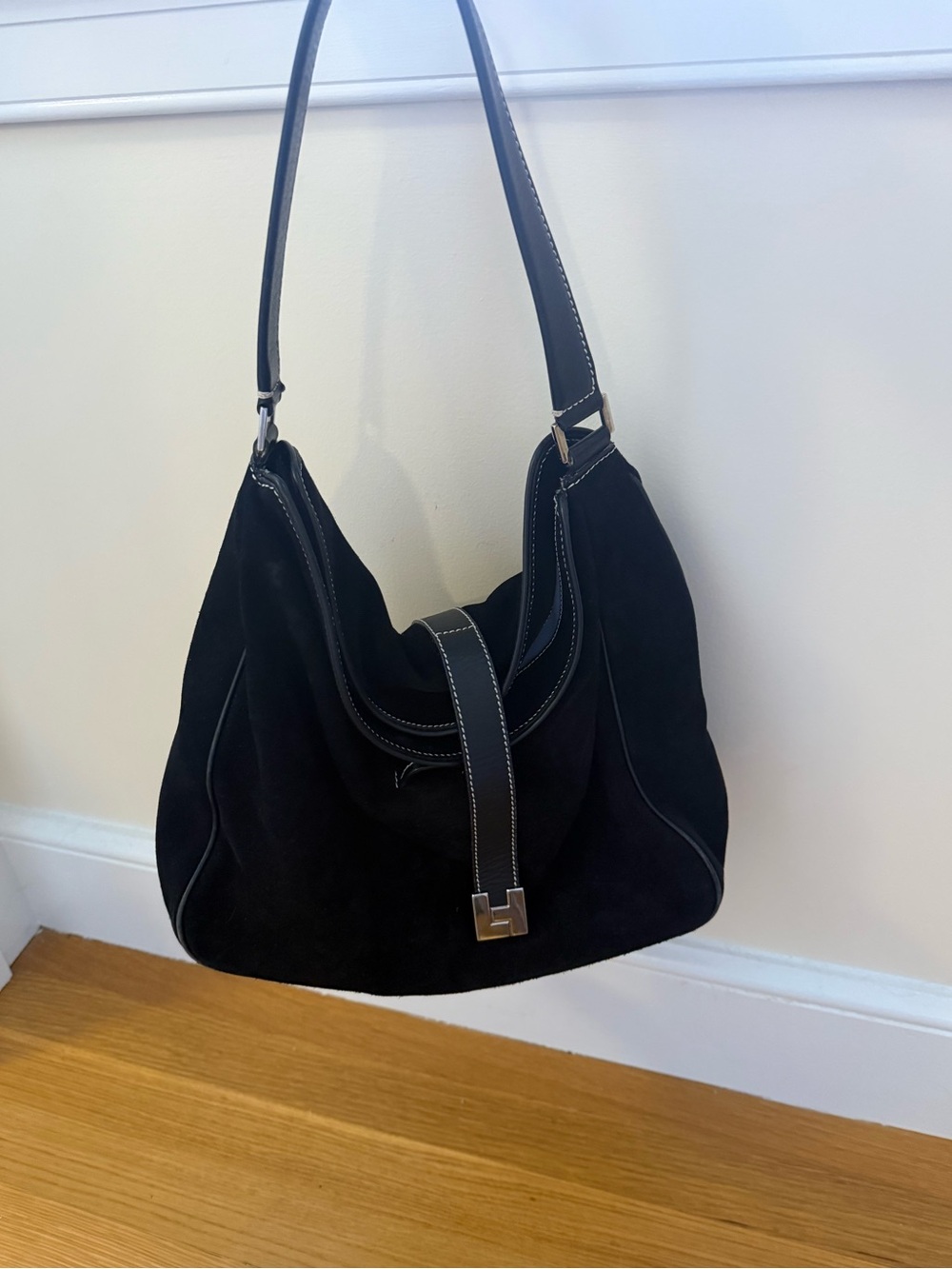 Black Suede Bag Italian Lambertson Truex
